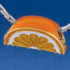 B1459 tlf - Large Orange Slice - Gold Plated Large Hole Bead (2 per package)