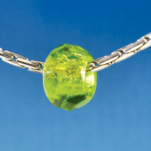 B1500 tlf - 12mm Faceted Peridot - Glass Large Hole Bead (6 per package)