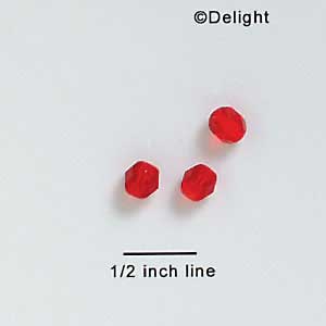 B2254 tlf - 6mm Fire Polished Czech Glass Beads - Red (25 per package.)