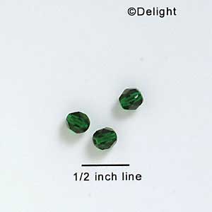 B2258 tlf - 6mm Fire Polished Czech Glass Beads - Green (25 per package.)