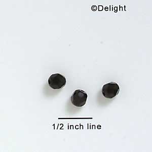 B2260 tlf - 6mm Fire Polished Czech Glass Beads - Black (25 per package.)