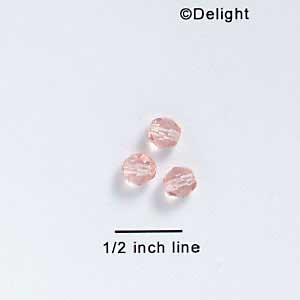 B2264 tlf - 6mm Fire Polished Czech Glass Beads - Pink (25 per package.)