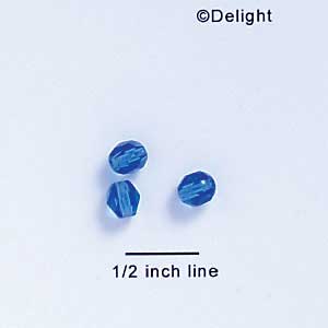 B2388 tlf - 6mm Fire Polished Czech Glass Beads - Sapphire Blue (25 per package.)