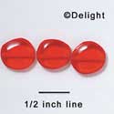 B1014 - 4.5 x 12 mm Resin Oval Beads - Red (12 per package)