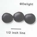 B1024 - 4.5 x 12 mm Resin Oval Beads - Matte Black (12 per package)