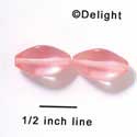 B1029 - 19 x 12 mm Resin Oblong Beads - Light Pink (12 per package)