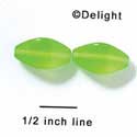 B1031 - 19 x 12 mm Resin Oblong Beads - Lime Green (12 per package)
