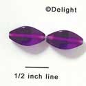 B1032 - 19 x 12 mm Resin Oblong Beads - Purple (12 per package)