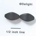 B1037 - 19 x 12 mm Resin Oblong Beads - Matte Black (12 per package)