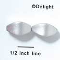 B1039 - 19 x 12 mm Resin Oblong Beads - Matte Silver (12 per package)