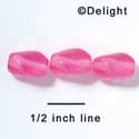 B1041 - 12 x 10 mm Resin Oblong Beads - Hot Pink (12 per package)