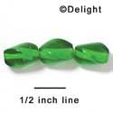 B1043 - 12 x 10 mm Resin Oblong Beads - Green (12 per package)