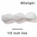 B1048 - 12 x 10 mm Resin Oblong Beads - White (12 per package)