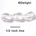 B1049 - 12 x 10 mm Resin Oblong Beads - Clear Crystal (12 per package)