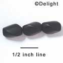 B1050 - 12 x 10 mm Resin Oblong Beads - Matte Black (12 per package)