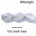 B1052 - 12 x 10 mm Resin Oblong Beads - Matte Silver (12 per package)