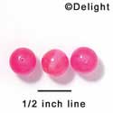 B1054 - 10 mm Resin Round Beads - Hot Pink (12 per package)