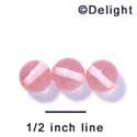 B1055 - 10 mm Resin Round Beads - Light Pink (12 per package)