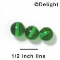 B1056 - 10 mm Resin Round Beads - Green (12 per package)