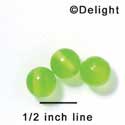 B1057 - 10 mm Resin Round Beads - Lime Green (12 per package)