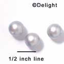 B1065 - 10 mm Resin Round Beads - Matte Silver (12 per package)