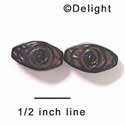 B1066 - 19 x 12 mm Resin Oblong Beads - Dark Brown 