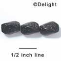 B1067 - 12 x 10 mm Resin Oblong Beads - Dark Brown 