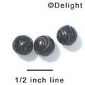 B1068 - 10 mm Resin Round Beads - Dark Brown 