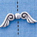 B1080 tlf - 20x7mm Wings - Silver Plated Beads (6 per package)