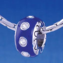 B1161 tlf - Large Spacer - Royal Blue with Swarovski Crystals - Im. Rhodium Large Hold Beads (2 per package)