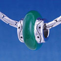 B1185 tlf - Large Spacer - Green Center - Im. Rhodium Large Hold Beads (6 per package)