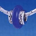 B1186 tlf - Large Spacer - Royal Blue Center - Im. Rhodium Large Hold Beads (6 per package)