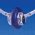 B1187 tlf - Large Spacer - Navy Blue Center - Im. Rhodium Large Hold Beads (6 per package)