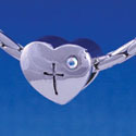 B1191 tlf - Cross with AB Crystal in Heart - Im. Rhodium Large Hold Beads (6 per package)