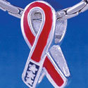 B1248 tlf - Patriotic Ribbon - Im. Rhodium Large Hole Beads (6 per package)