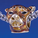 B1290 tlf - Tiger Head - Gold Large Hole Beads (6 per package)