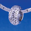 B1296 tlf - Antiqued Sun Pattern - Im. Rhodium Large Hold Bead (6 per package)