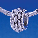 B1298 tlf - Antiqued Weave - Im. Rhodium Large Hold Bead (6 per package)