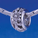 B1300 tlf - Cutout Flower - Im. Rhodium Large Hold Bead (6 per package)