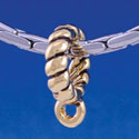 B1304 tlf - Twist Rope Charm Hanger - Gold Large Hold Bead (6 per package)