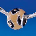 B1312 tlf - Wide Cheetah Print Band - Im. Rhodium Large Hole Bead (6 per package)