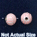 B1423 tlf - 8mm Pink Volleyball/Water Polo - Silver Plated Bead (6 per package)