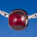 B1483 tlf - 12mm Maroon/Ruby Roller Bead with Silver Lining - Glass Large Hole Bead (6 per package)