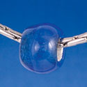 B1489 tlf - 12mm Capri Blue Roller Bead with Silver Lining - Glass Large Hole Bead (6 per package)