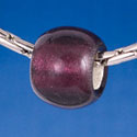 B1491 tlf - 12mm Amethyst Roller Bead with Silver Lining - Glass Large Hole Bead (6 per package)