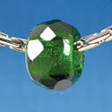 B1501 tlf - 12mm Faceted Emerald Green - Glass Large Hole Bead (6 per package)