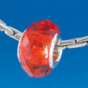 B1506 tlf - Red Faceted - Glass Large Hole Bead (6 per package)