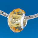B1508 tlf - Light Topaz/Yellow Faceted - Glass Large Hole Bead (6 per package)