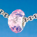 B1516 tlf - Pink Faceted - Glass Large Hole Bead (6 per package)