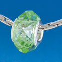 B1518 tlf - Peridot/Lime Green Faceted - Glass Large Hole Bead (6 per package)